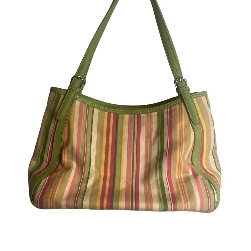 Fossil Signature Patchwork Multicolor Canvas Leat… - image 2